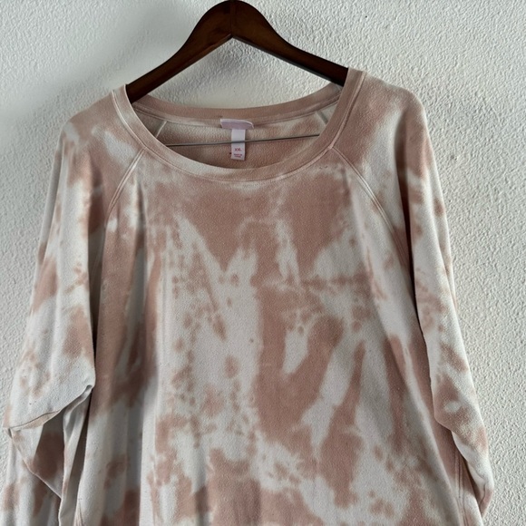 Tie Dye Maternity Pull Over Crewneck Size XXL Pale Pink / White Pregnancy Casual - Picture 4 of 11